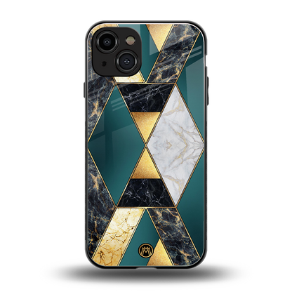 cadmium gold marble back phone cover | glass case for iphone 15