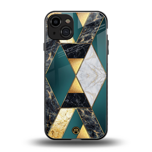cadmium gold marble back phone cover | glass case for iphone 15