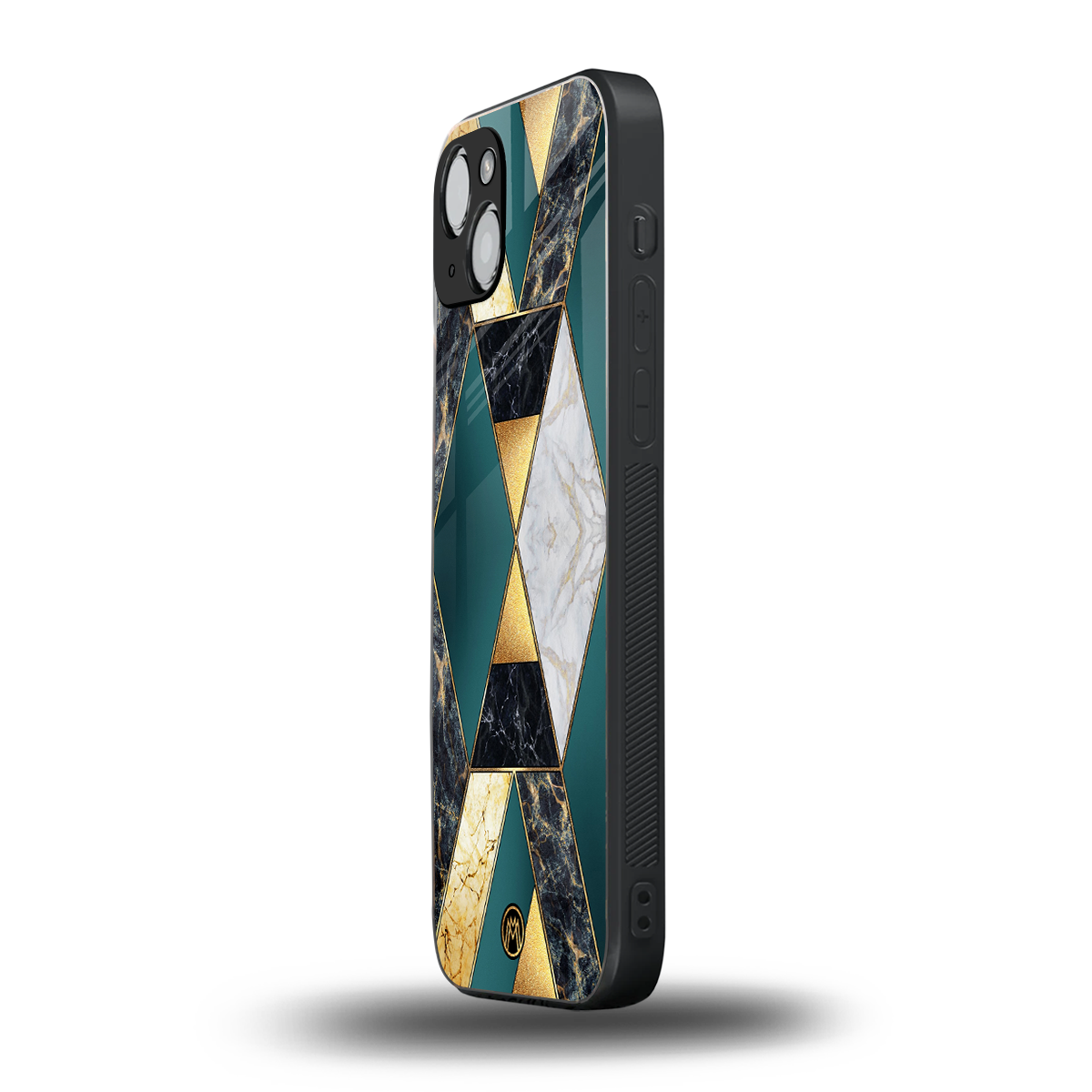 cadmium gold marble back phone cover | glass case for iphone 15