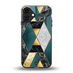 cadmium gold marble back phone cover | glass case for iphone 16 plus