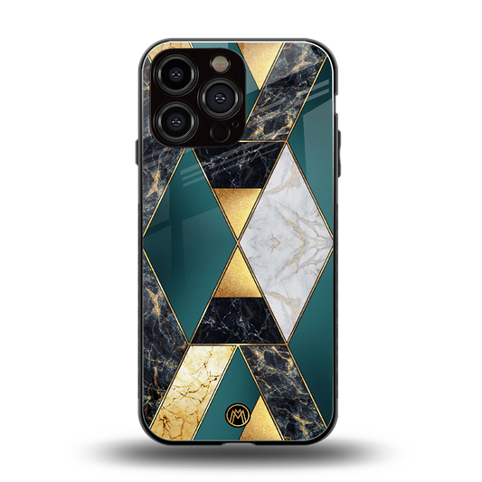 cadmium gold marble back phone cover | glass case for iphone 16 pro max
