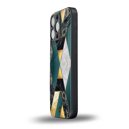 cadmium gold marble back phone cover | glass case for iphone 16 pro max