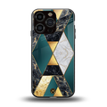 cadmium gold marble back phone cover | glass case for iphone 16 pro