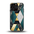 cadmium gold marble back phone cover | glass case for iphone 16 pro