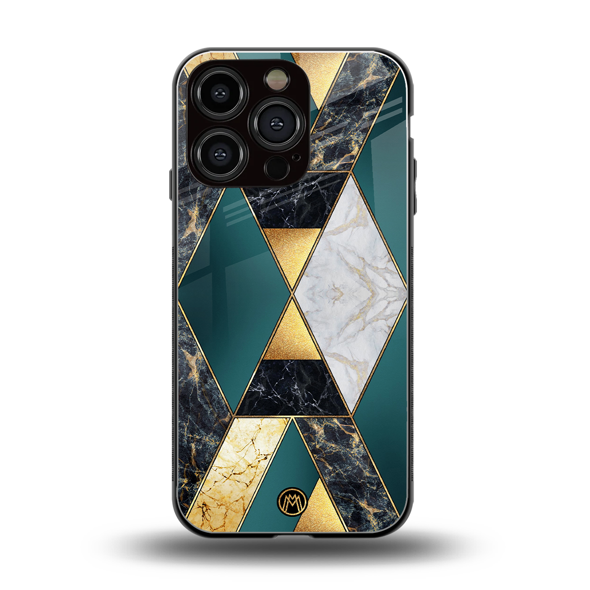 cadmium gold marble back phone cover | glass case for iphone 16 pro
