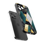 cadmium gold marble back phone cover | glass case for iphone 16 pro