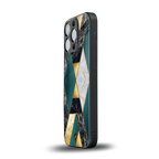 cadmium gold marble back phone cover | glass case for iphone 16 pro