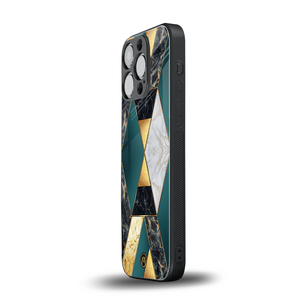 cadmium gold marble back phone cover | glass case for iphone 16 pro