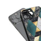 cadmium gold marble back phone cover | glass case for iphone 16 pro