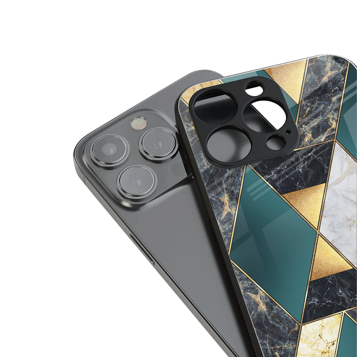 cadmium gold marble back phone cover | glass case for iphone 16 pro