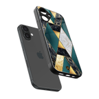 cadmium gold marble back phone cover | glass case for iphone 16