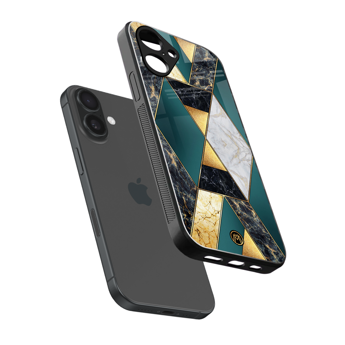 cadmium gold marble back phone cover | glass case for iphone 16