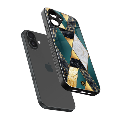 cadmium gold marble back phone cover | glass case for iphone 16