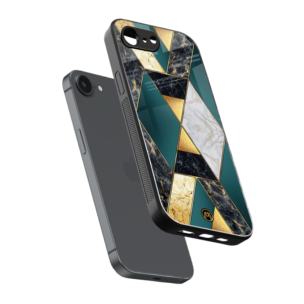 cadmium gold marble back phone cover | glass case for iphone 16e