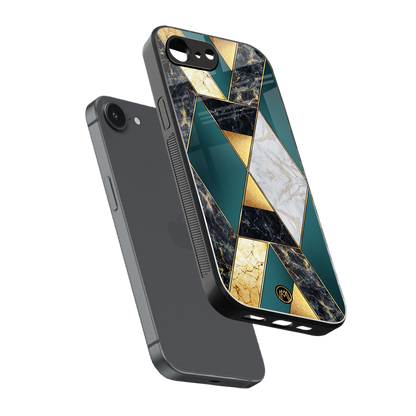 cadmium gold marble back phone cover | glass case for iphone 16e