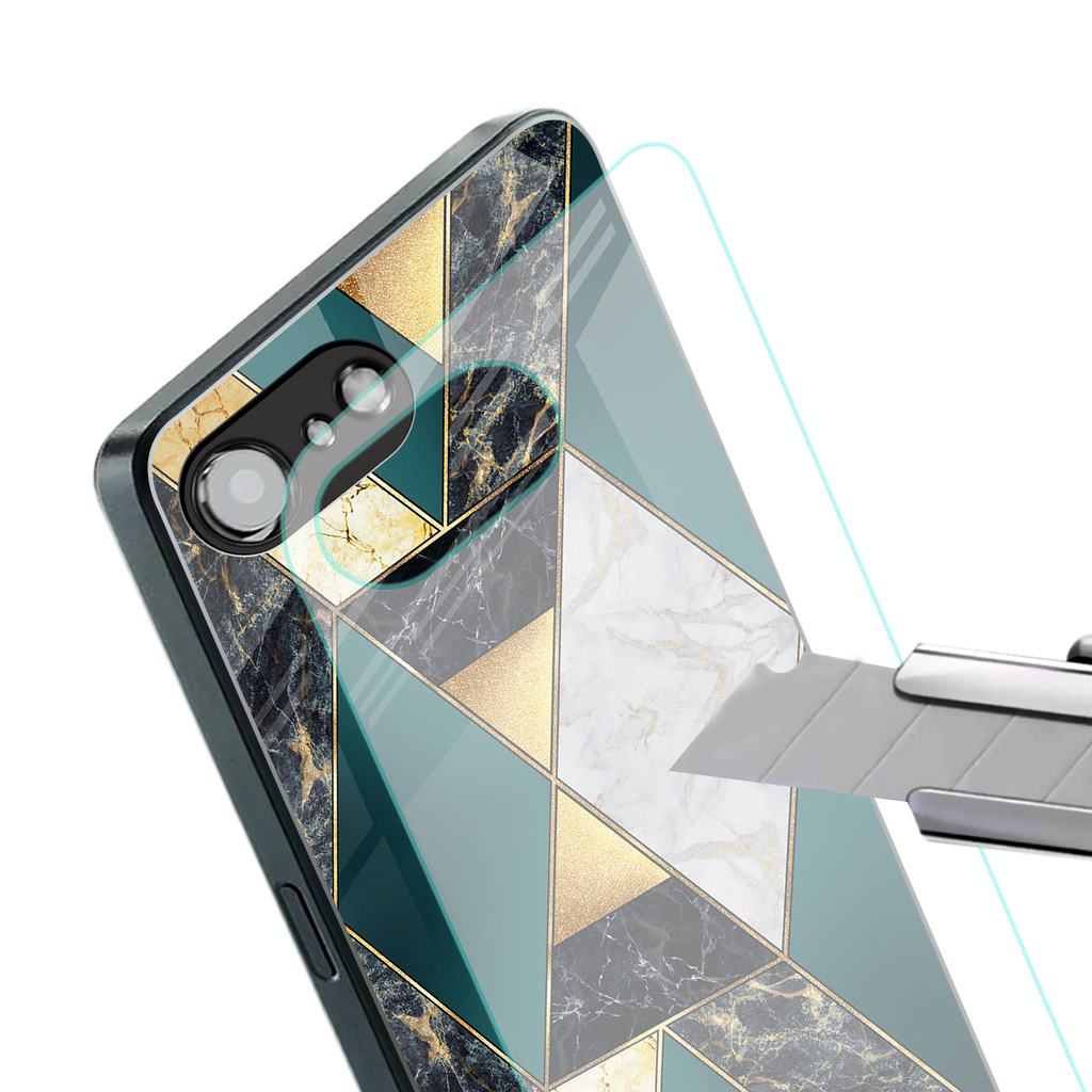 cadmium gold marble back phone cover | glass case for iphone 16e