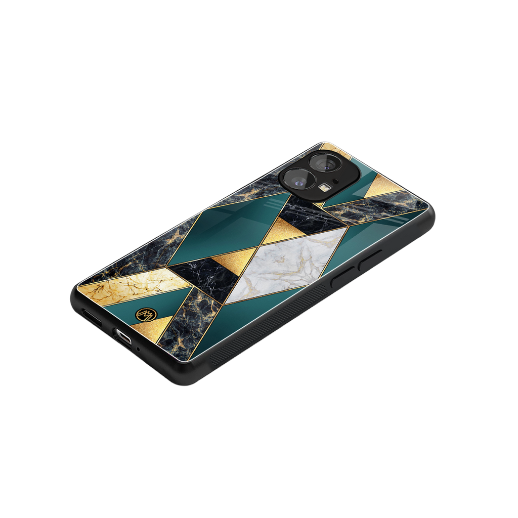 cadmium gold marble back phone cover | glass case for nothing phone 1