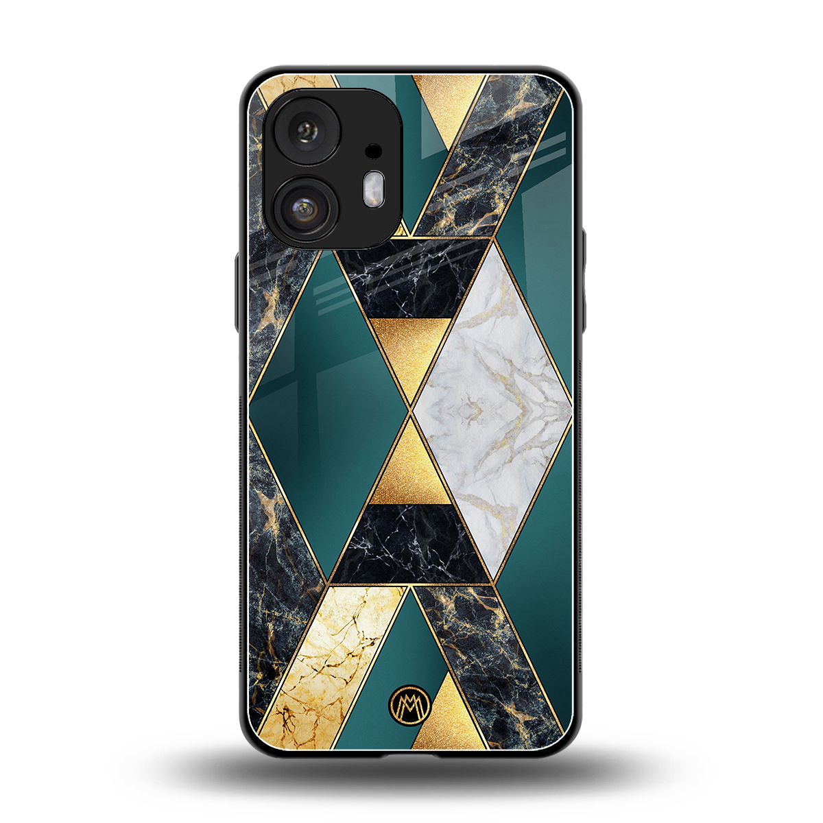 cadmium gold marble back phone cover | glass case for nothing phone 2