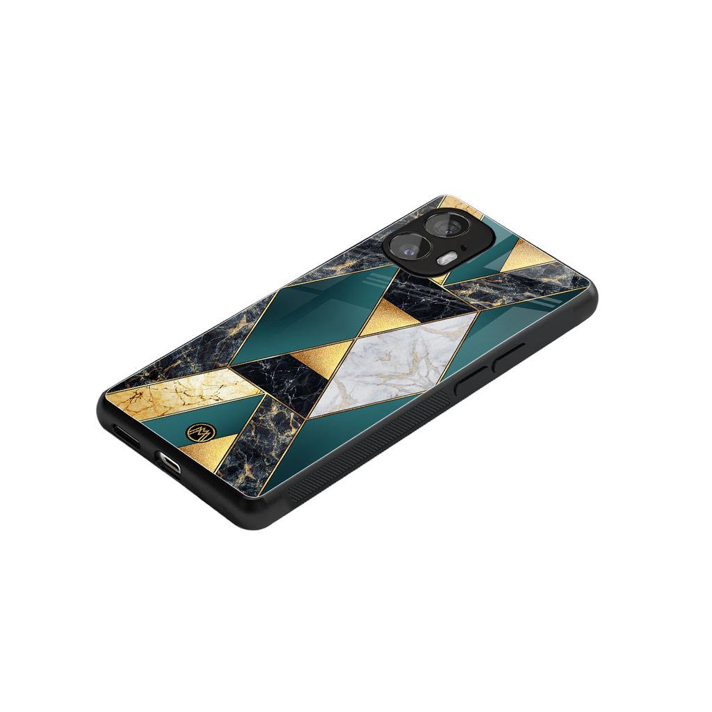 cadmium gold marble back phone cover | glass case for nothing phone 2