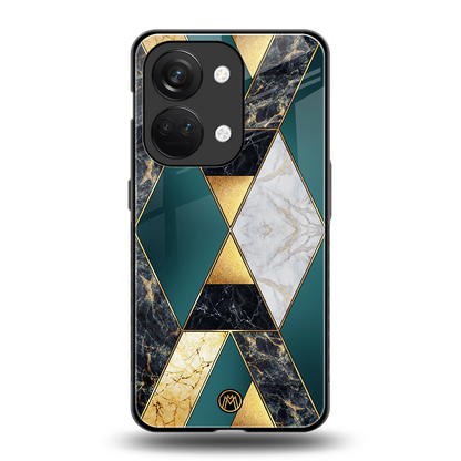 cadmium gold marble back phone cover | glass case for oneplus nord 3