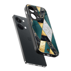 cadmium gold marble back phone cover | glass case for oneplus nord 3
