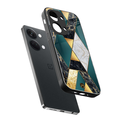 cadmium gold marble back phone cover | glass case for oneplus nord 3