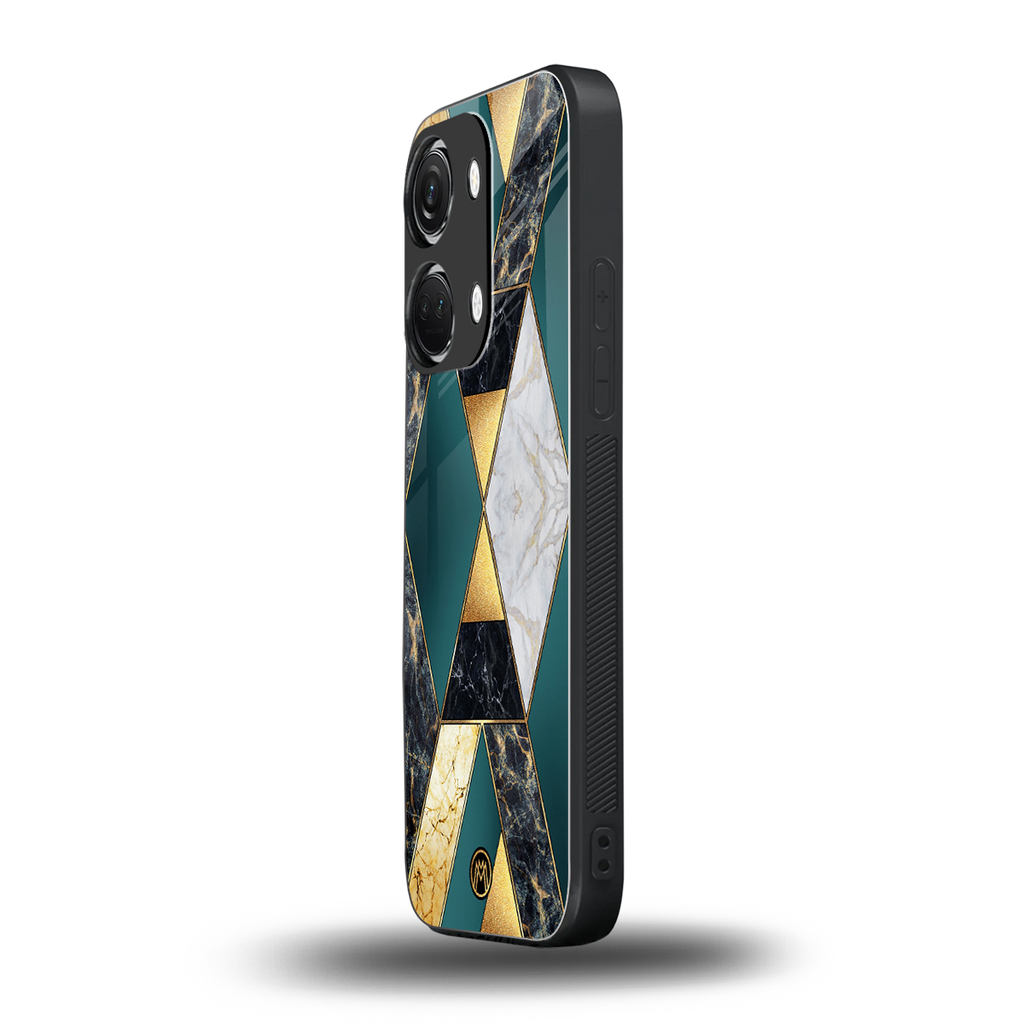 cadmium gold marble back phone cover | glass case for oneplus nord 3