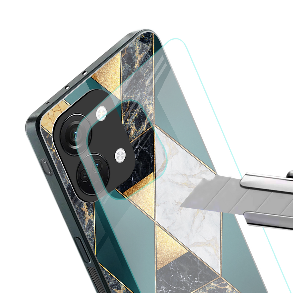 cadmium gold marble back phone cover | glass case for oneplus nord 3
