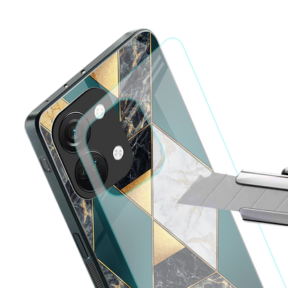 cadmium gold marble back phone cover | glass case for oneplus nord 3