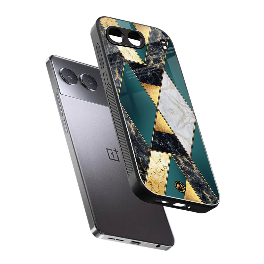 cadmium gold marble back phone cover | glass case for oneplus nord 4