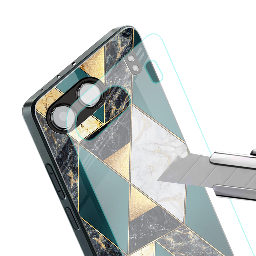 cadmium gold marble back phone cover | glass case for oneplus nord 4