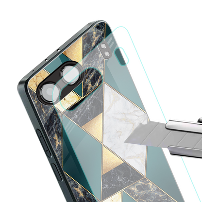 cadmium gold marble back phone cover | glass case for oneplus nord 4