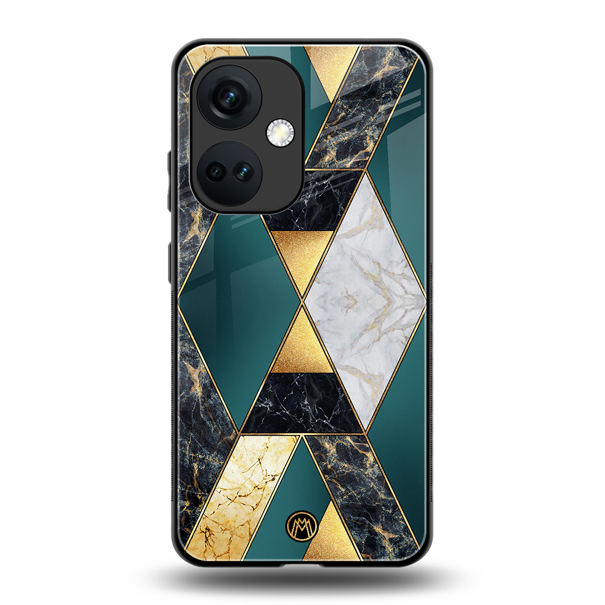 cadmium gold marble back phone cover | glass case for oneplus nord ce 3