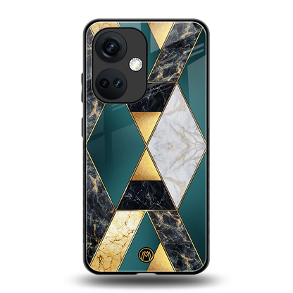 cadmium gold marble back phone cover | glass case for oneplus nord ce 3