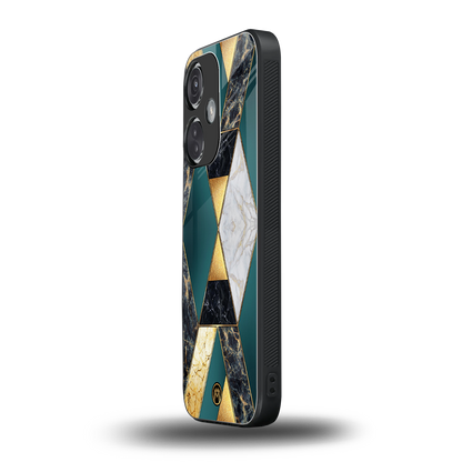 cadmium gold marble back phone cover | glass case for oneplus nord ce 3