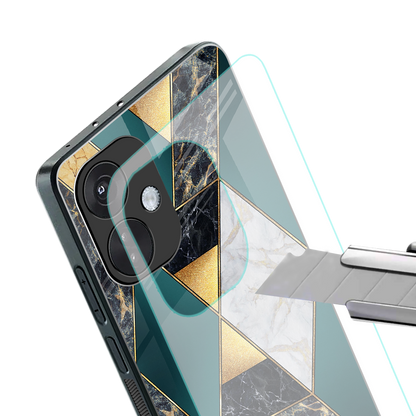 cadmium gold marble back phone cover | glass case for oneplus nord ce 3