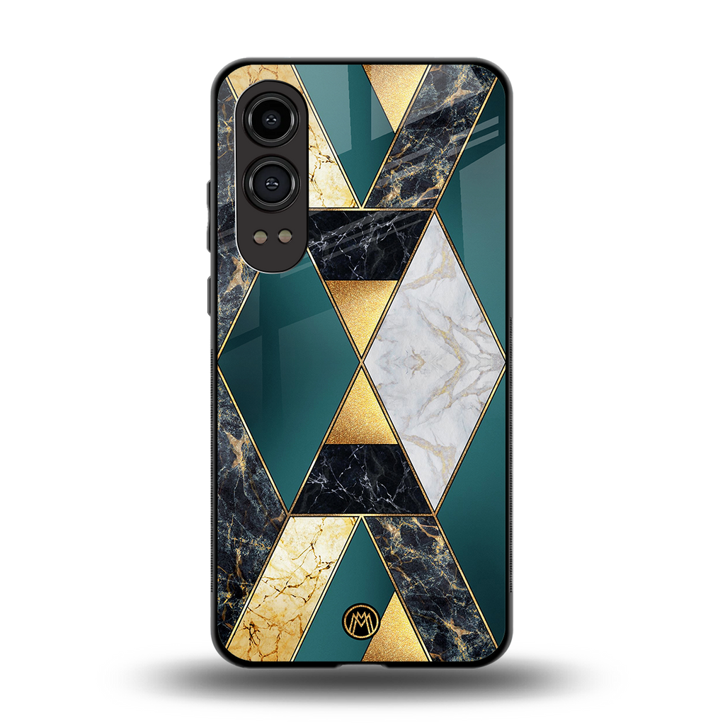 cadmium gold marble back phone cover | glass case for oneplus nord ce 4 lite