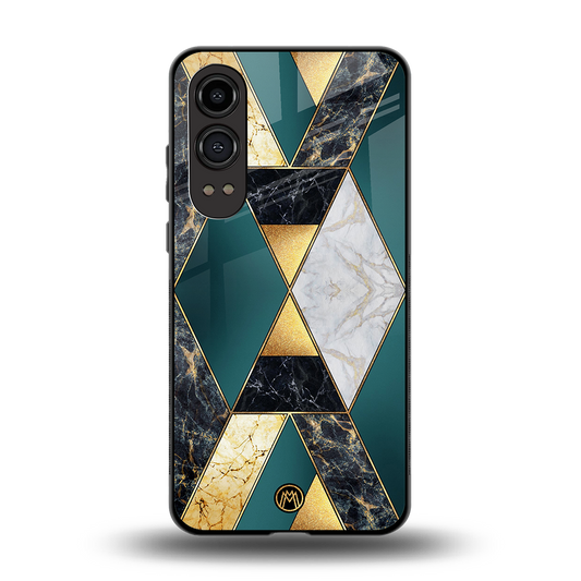 cadmium gold marble back phone cover | glass case for oneplus nord ce 4 lite