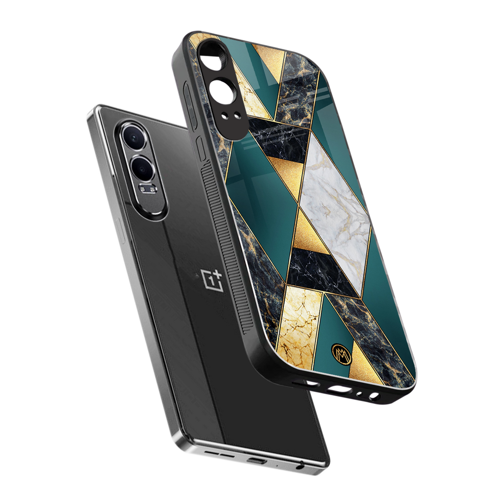 cadmium gold marble back phone cover | glass case for oneplus nord ce 4 lite
