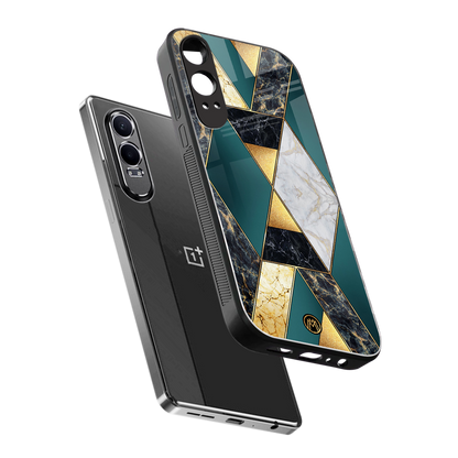 cadmium gold marble back phone cover | glass case for oneplus nord ce 4 lite
