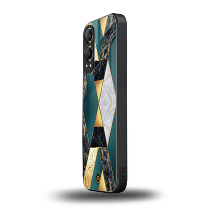 cadmium gold marble back phone cover | glass case for oneplus nord ce 4 lite