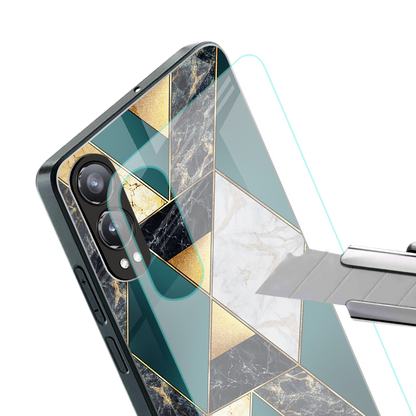 cadmium gold marble back phone cover | glass case for oneplus nord ce 4 lite