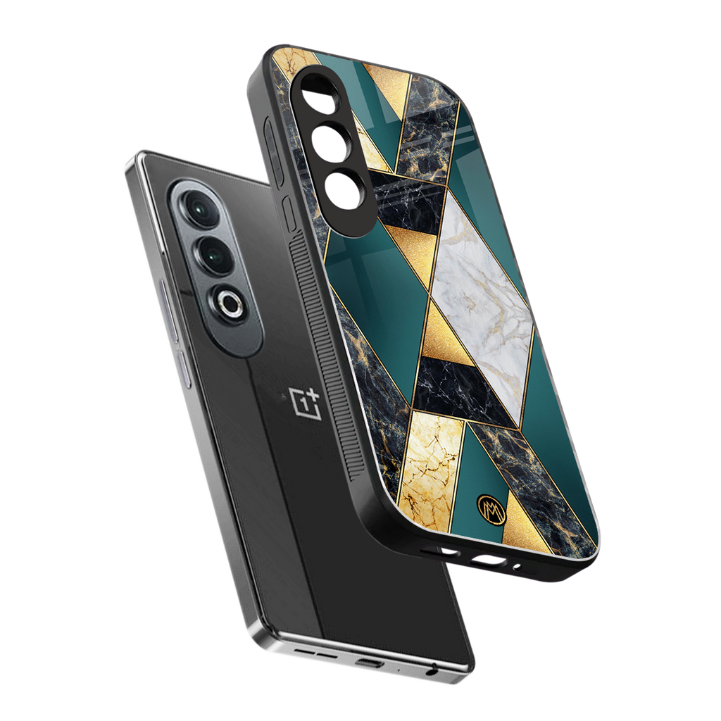 cadmium gold marble back phone cover | glass case for oneplus nord ce 4