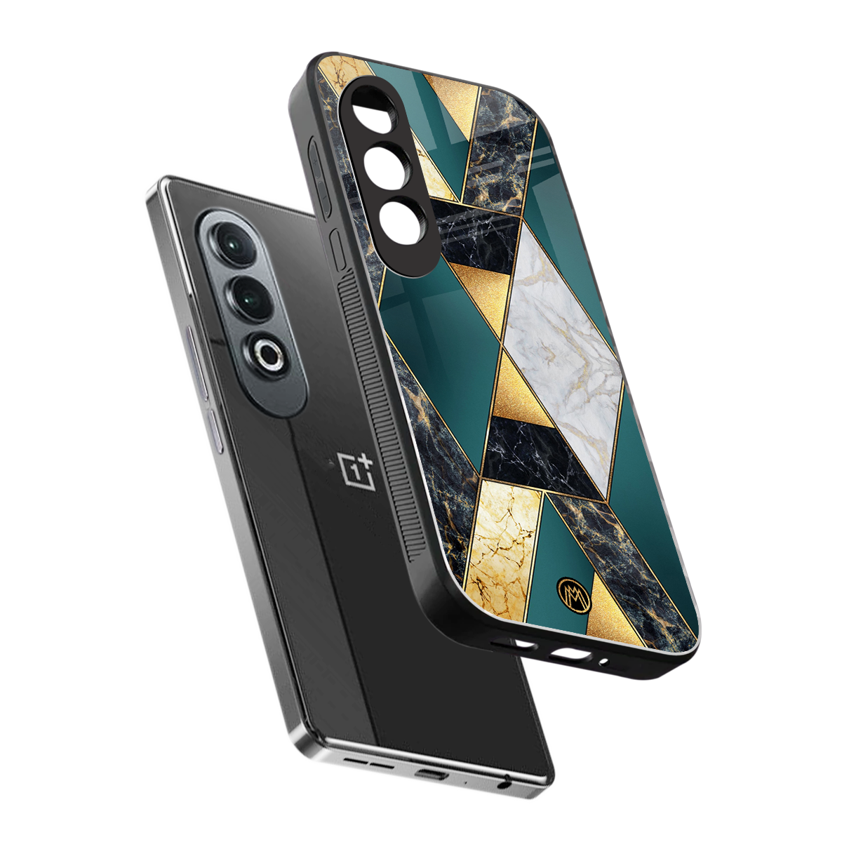 cadmium gold marble back phone cover | glass case for oneplus nord ce 4