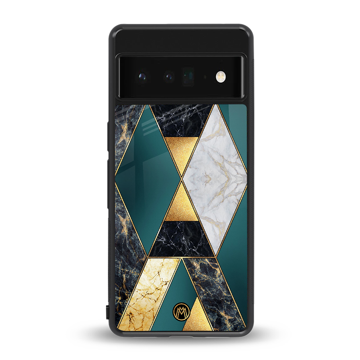 cadmium gold marble back phone cover | glass case for google pixel 6 pro