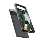 cadmium gold marble back phone cover | glass case for google pixel 6 pro