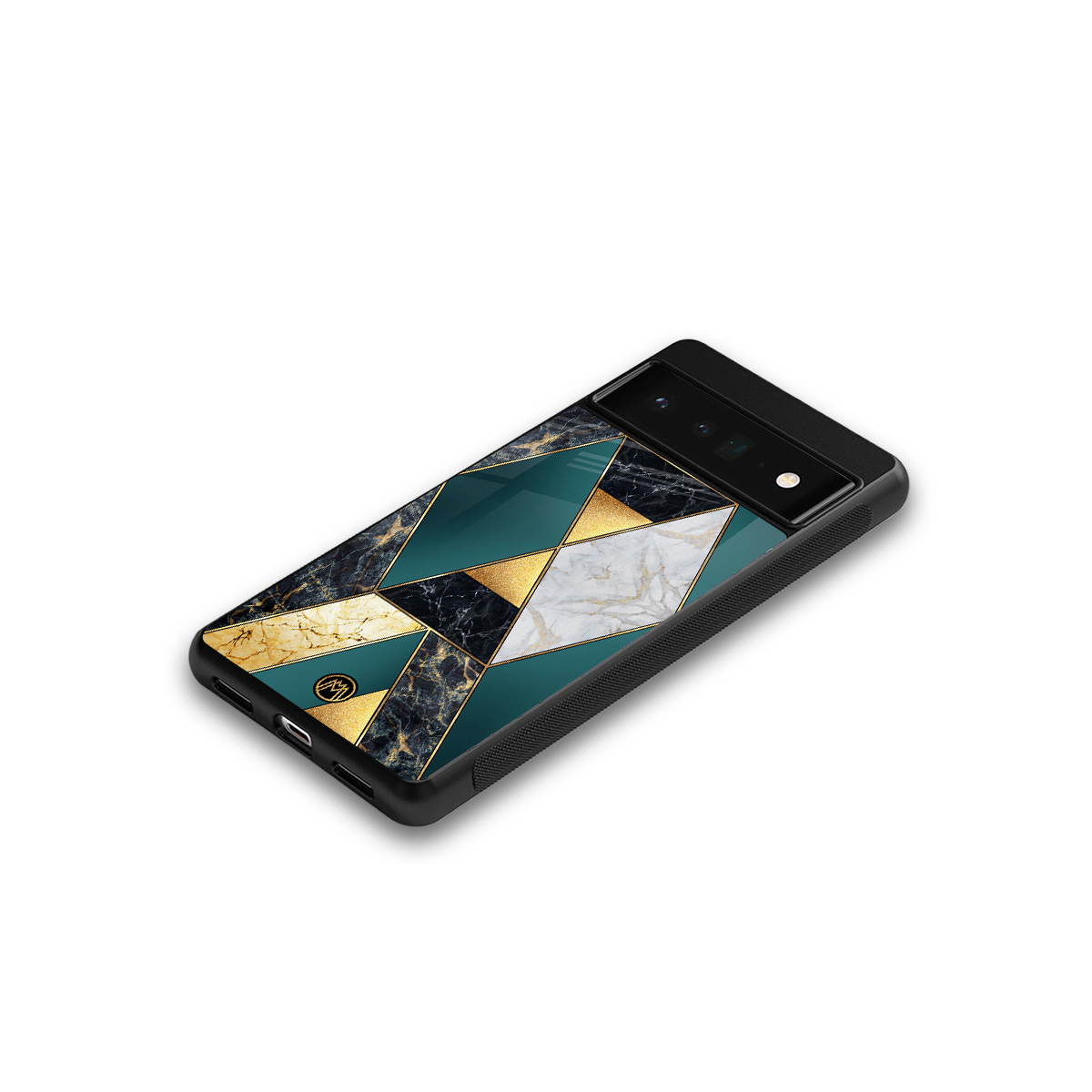 cadmium gold marble back phone cover | glass case for google pixel 6 pro