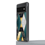 cadmium gold marble back phone cover | glass case for google pixel 6 pro