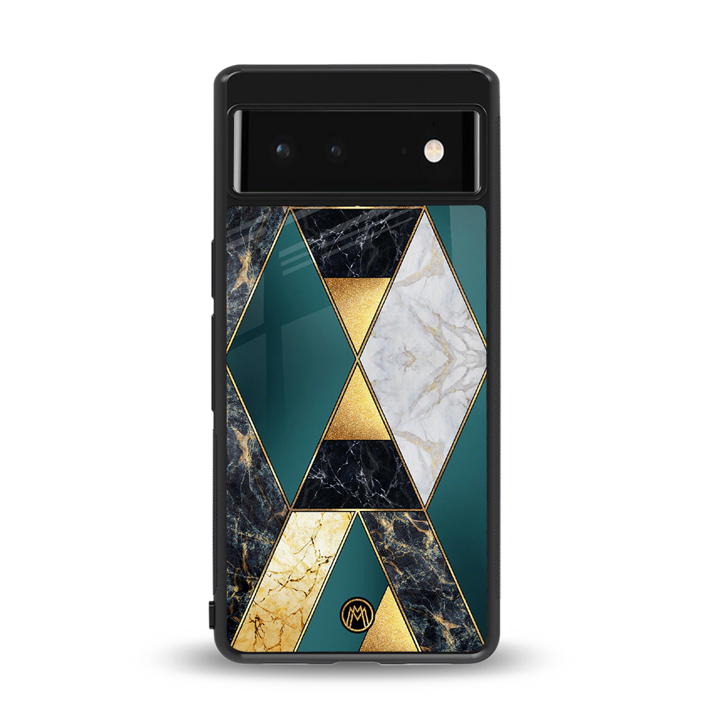 cadmium gold marble back phone cover | glass case for google pixel 6