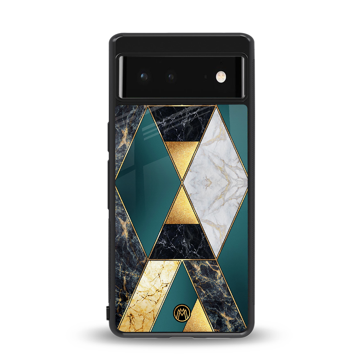 cadmium gold marble back phone cover | glass case for google pixel 6
